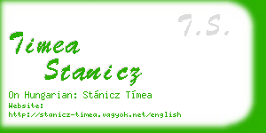 timea stanicz business card